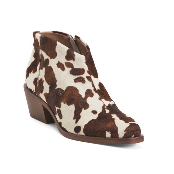DOLCE VITA Cocoa Made In Brazil Leather Safira Ankle Booties